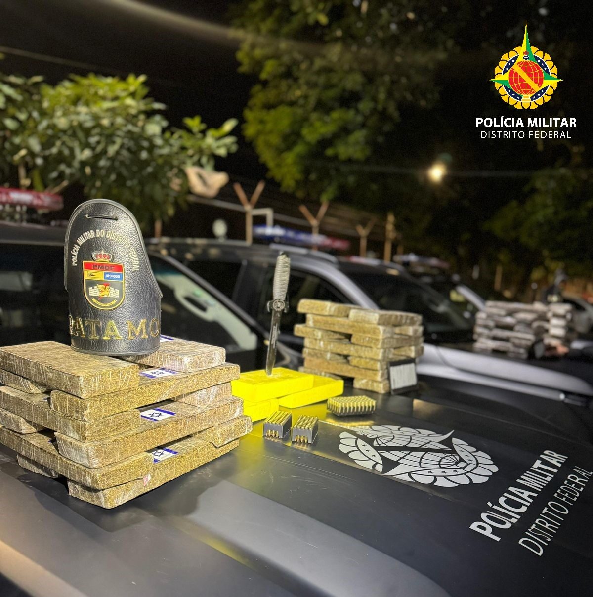 Operação conjunta entre PMDF e PMGO apreende grande carregamento de drogas em Santa Maria