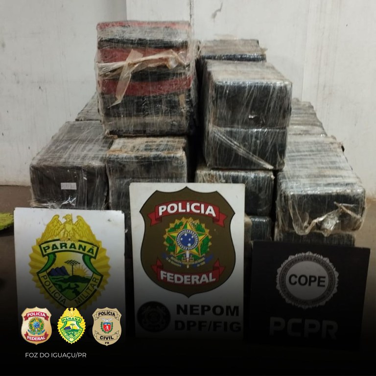 Ação conjunta resulta na apreensão de meia tonelada de drogas em Foz do Iguaçu