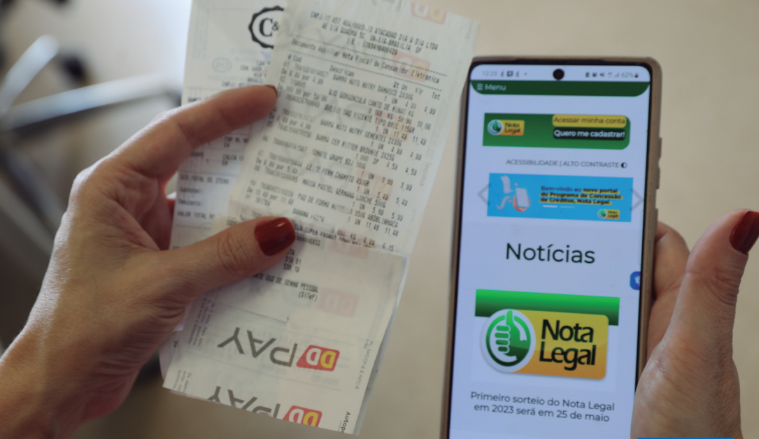 Indique sua conta bancária para receber créditos em dinheiro do Nota Legal